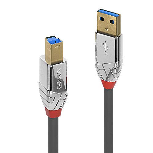 LINDY 36663 3m USB 3.0 Typ A an B Kabel, Cromo Line, Anthrazit von LINDY