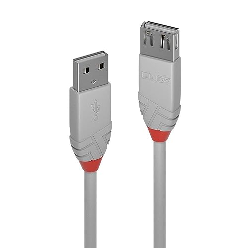 LINDY 36713 2m USB 2.0 Typ A Verlängerungskabel, Anthra Line, Grau, anthrazit von LINDY