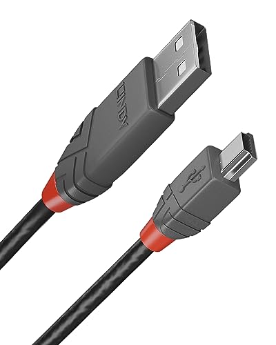 LINDY USB-Kabel USB 2.0 USB-A Stecker, USB-Mini-B Stecker 1.00m Schwarz, Grau 36722 von LINDY