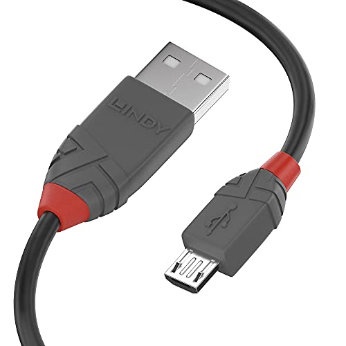 LINDY 36731 0.5m USB 2.0 Typ A an Micro-B Kabel, anthra Line Anthrazit von LINDY