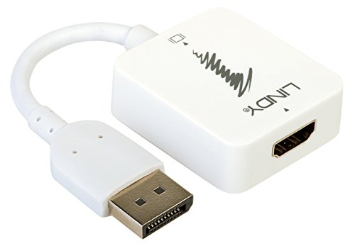 LINDY 38146 HDMI/DisplayPort Konverter [1x HDMI-Buchse - 1x DisplayPort Stecker] Weiß von LINDY