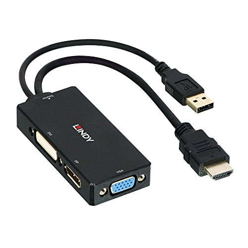 LINDY 38182 Monitor Konverter [HDMI-DisplayPort, DVI, VGA] Schwarz von LINDY