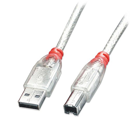 LINDY 41750 Kabel 2.0 A, USB-B Stecker 20.00cm Transparent, 3 Stück von LINDY