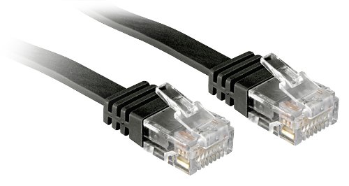 LINDY 47520 - Cat.6 Flachband-Patchkabel Ungeschirmt – Schwarz - 0, 3 m von LINDY