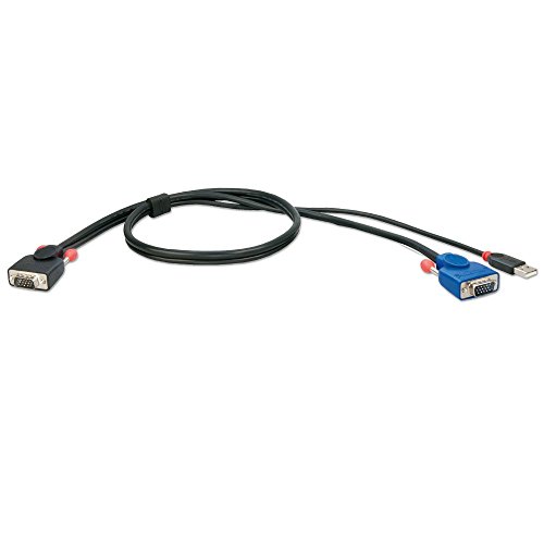 LINDY KVM Anschlusskabel [1x VGA-Stecker - 1x VGA-Stecker, USB 2.0 Stecker A] 3.00m Schwarz von LINDY