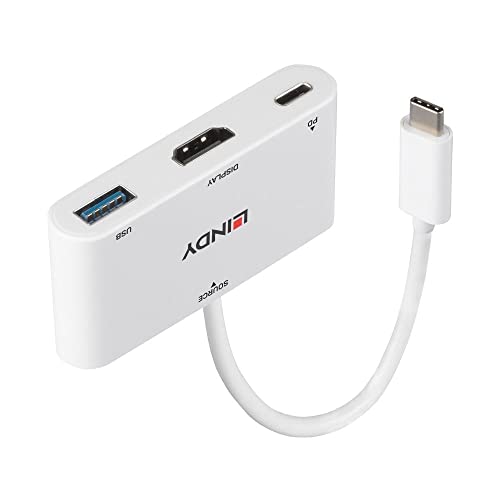 LINDY USB-C® Adapter [1x USB-C® Stecker - 1x HDMI-Buchse, USB 3.2 Gen 1 Buchse A (USB 3.0)] 43340 von LINDY