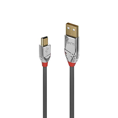 LINDY 36632 2m USB 2.0 Typ A an Mini-B Kabel, Cromo Line, Anthrazit von LINDY
