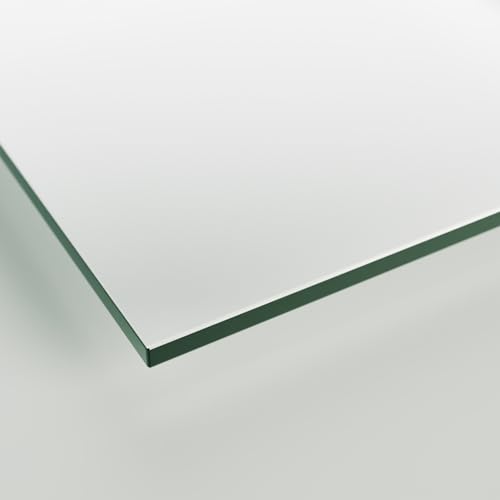 Glasplatte Tisch 100x60 ESG Glas 6mm nach Maß klar - Glasscheibe 100 x 60 cm für Schreibtisch Schminktisch - Sicherheitsglas Glasplatten nach Maß rechteckig als Schutz transparent von LINEA GLAS DESIGN
