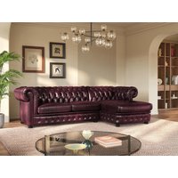 Chesterfield Ecksofa - Ecke Rechs - Büffelleder - Rotbraun - BRENTON von Vente-unique