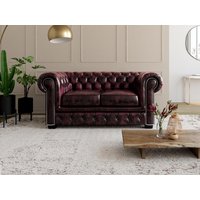 Chesterfield Ledersofa 2-Sitzer - Büffelleder - Rotbraun - BRENTON von LINEA SOFA