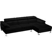 Ecksofa Leder - Ecke rechts - Schwarz - EXCELSIOR II von LINEA SOFA