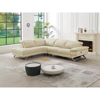 Ecksofa Relaxsofa elektrisch - Ecke links - Rindsleder - Beige - PUNO II von Kauf-unique