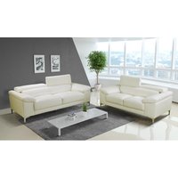 Ledersofa 2-Sitzer - Weiß - SOLANGE von Vente-unique