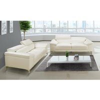 Ledersofa 3-Sitzer - Weiß - SOLANGE von Vente-unique