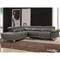 Relaxsofa Ecksofa Leder elektrisch - Ecke Links - Anthrazit - PASCALINE von Vente-unique
