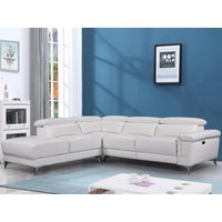 Relaxsofa Ecksofa Leder elektrisch - Ecke Links - Elfenbein - PASCALINE von Vente-unique