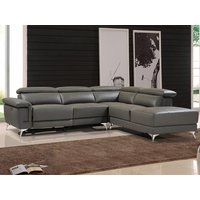 Relaxsofa Ecksofa Leder elektrisch - Ecke Rechts - Anthrazit - PASCALINE von LINEA SOFA