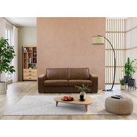 Schlafsofa mit Matratze 3-Sitzer - 100% Büffelleder - Vintage-Optik - Matratze 18 cm - DELECTEA II von LINEA SOFA