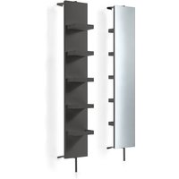 Lineabeta - Offene Drehsäule mit Spiegel und schwarzen Ciacole-Regalen L.28 cm von LINEABETA