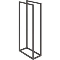 Lineabeta - Planana mit 2 Handtuchhaltern Grela aus mattschwarzem Stahl von LINEABETA