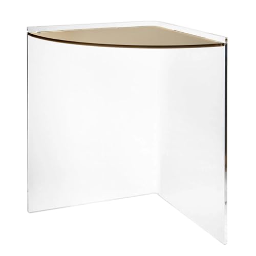 LINEE Recanati Complementi – Ecktisch BRISTOL aus PMMA, erhältlich in 2 Höhen und 4 Ausführungen, minimalistisches Design, Made in Italy (Rauchbraun satiniert, 38 x 38 x 50 cm) von LINEE