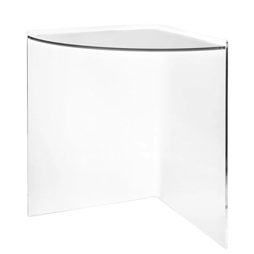 LINEE Recanati Complementi Ecktisch BRISTOL aus PMMA, erhältlich in 2 Höhen und 4 Ausführungen, minimalistisches Design, Made in Italy (transparent satiniert, 38 x 38 x 50 cm) von LINEE