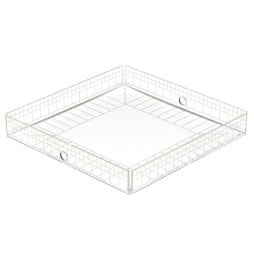 LINEE Recanati Heritage Tablett, quadratisch, 31,5 x 31,5 x 5 cm, dekoratives Tablett aus PMMA – moderne Überarbeitung der Tradition – Made in Italy (transparent) von LINEE
