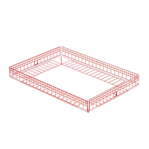 LINEE Recanati Heritage Tablett, rechteckig, 41 x 29 x 5 cm, dekoratives Tablett aus PMMA – moderne Überarbeitung der Tradition – Made in Italy (Rot) von LINEE