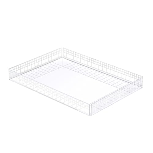 LINEE Recanati Heritage Tablett, rechteckig, 41 x 29 x 5 cm, dekoratives Tablett aus PMMA – moderne Überarbeitung der Tradition – Made in Italy (weiß) von LINEE