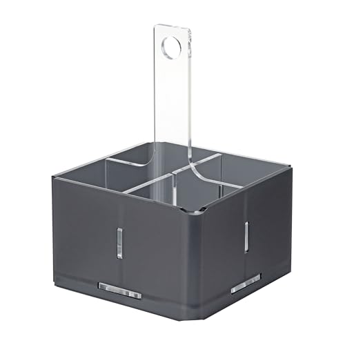 LINEE Recanati MEDITERRANEA Besteckhalter aus PMMA 17 x 17 x 23 cm – Moderne Tischorganisation – elegantes Design Made in Italy (Rauchgrau satiniert) von LINEE