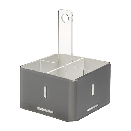 LINEE Recanati MEDITERRANEA Besteckhalter aus PMMA 17 x 17 x 23 cm – Moderne Tischorganisation – elegantes Design Made in Italy (transparent grau/weiß) von LINEE