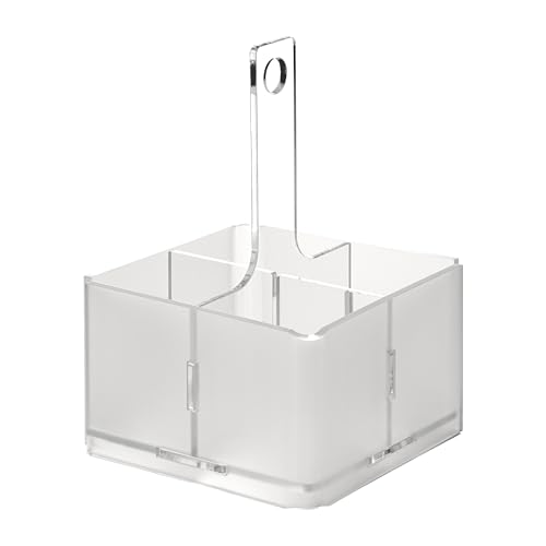 LINEE Recanati MEDITERRANEA Besteckhalter aus PMMA 17 x 17 x 23 cm - Moderne Tischorganisation - elegantes Design Made in Italy (transparent satiniert) von LINEE