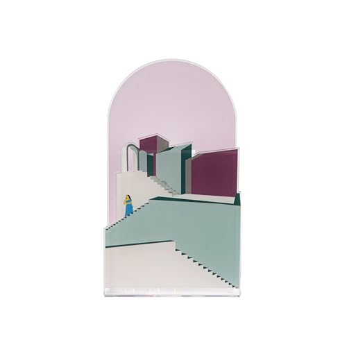 LINEE Recanati Vase BLOOMING CITY Santorini – 4 Farben erhältlich – architektonische Vase aus PMMA und Glas – 15 x 26 x 12 cm – entworfen von StudioOpenSpace – Made in Italy (Lila) von LINEE