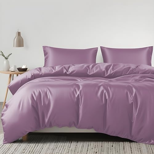 LINENWALAS Bettbezug-Set aus 100 % Bio-Eukalyptus-Tencel, 3-teilig, mit Reißverschluss und Eckbändern, weichste kühlende Luxus-Bettwäsche, perfekt für Haar und Haut, Doppelbett, Flieder LINENWALAS Bettbezug-Set aus 100 % Bio-Eukalyptus-Tencel, 3-teilig, mit Reißverschluss und Eckbändern, weichste kühlende Luxus-Bettwäsche, perfekt für Haar und Haut, Doppelbett, Flieder von LINENWALAS