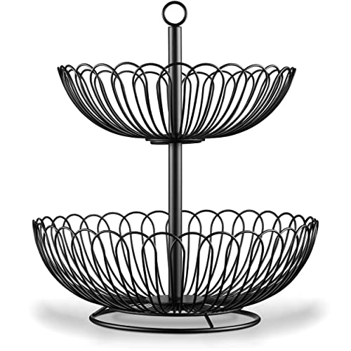 LINFELDT® Obstschale Modern - TOP OBSTKORB SCHWARZ | Obst Etagere zur Obst Aufbewahrung | Wohnen, Obstschale, Groß, Obstetageren, Wohnen von LINFELDT