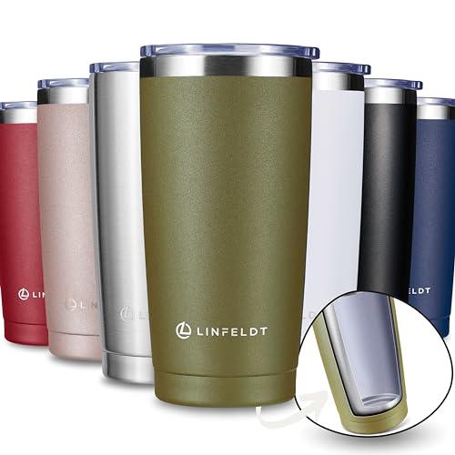 LINFELDT® Trinkbecher Thermobecher Edelstahl 590ml - TOP TUMBLER | Thermo Becher - Thermobecher Auto | Thermotasse mit Deckel, Thermo Cup, Thermo Trinkbecher, Thermocup, Tumbler Cup von LINFELDT