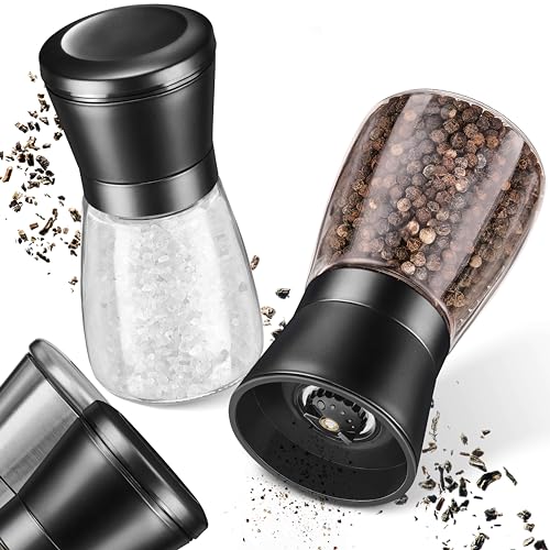 LINFELDT Salz und Pfeffermühle verstellbares Keramikmahlwerk Edelstahl Spülmaschinengeeignet - Pfeffer und Salzmühle 2er Set - Grob & Fein 13,5x6,5 cm Schwarz LINFELDT Salz und Pfeffermühle verstellbares Keramikmahlwerk Edelstahl Spülmaschinengeeignet - Pfeffer und Salzmühle 2er Set - Grob & Fein 13,5x6,5 cm Schwarz von LINFELDT
