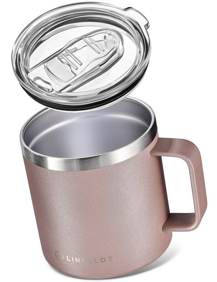 LINFELDT Thermobecher 415ml Thermobecher mit Henkel aus Edelstahl - bis zu 3H HEIß & 9H KALT von LINFELDT