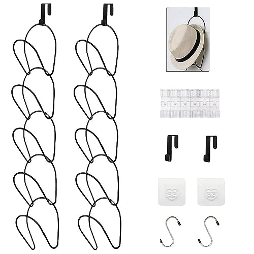 LINFIDITE 10 Stück Cap Halter Tür Hut Racks, Baseball Cap Halterung Schrank hängende Einstellbare Huthalter,für Schals Handtaschen Handtücher Kleidung Krawatten mit Haken zum Aufhängen, schwarz LINFIDITE 10 Stück Cap Halter Tür Hut Racks, Baseball Cap Halterung Schrank hängende Einstellbare Huthalter,für Schals Handtaschen Handtücher Kleidung Krawatten mit Haken zum Aufhängen, schwarz von LINFIDITE