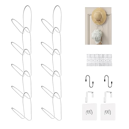 LINFIDITE 10 Stück Hut-Aufhänger Halter Organizer Schrank Hängende Baseballkappe Display Lagerregal für Schals, Handtaschen, Handtücher, Kleidung, Krawatten, Wandmontage, mit Haken zum Aufhängen, Weiß LINFIDITE 10 Stück Hut-Aufhänger Halter Organizer Schrank Hängende Baseballkappe Display Lagerregal für Schals, Handtaschen, Handtücher, Kleidung, Krawatten, Wandmontage, mit Haken zum Aufhängen, Weiß von LINFIDITE