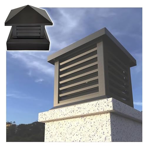 LINGDSWULING Winddichte Abdeckung Villen Quadratische Mit Regenfestem Regendichte Mit Und Kaminkappe Dachlüftungskappe Den Villa-Schornsteinkappe Kaminlochdeckel(17.72x17.72in/45x45cm) von LINGDSWULING
