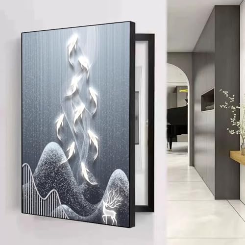 LINGDSWULING Zählerkastenabdeckungen für die Innendekoration Vertikale Zählerkastenabdeckung Wohnzimmer Zähler Box Dekorative Malerei Rahmen Electric Box Cover(A,50x60cm/16x24in) von LINGDSWULING