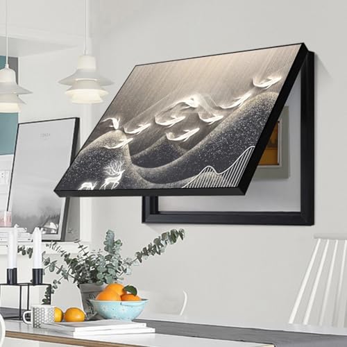 LINGDSWULING Zählerkastenabdeckungen für die Innendekoration Vertikale Zählerkastenabdeckung Wohnzimmer Zähler Box Dekorative Malerei Rahmen Electric Box Cover(B,45x55cm/18x22in) von LINGDSWULING