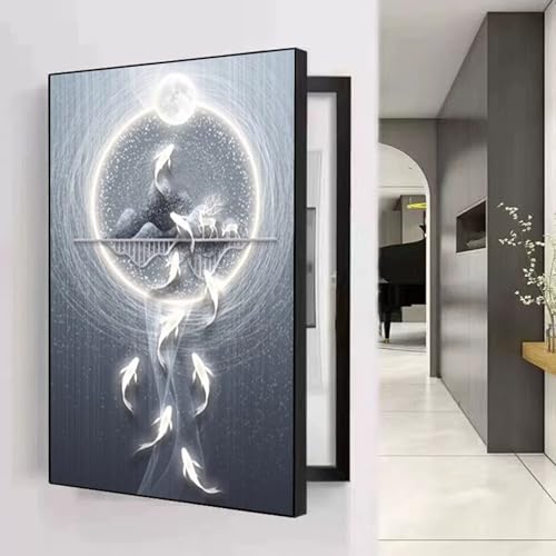 LINGDSWULING Zählerkastenabdeckungen für die Innendekoration Vertikale Zählerkastenabdeckung Wohnzimmer Zähler Box Dekorative Malerei Rahmen Electric Box Cover(C,35x45cm/14x18in) von LINGDSWULING