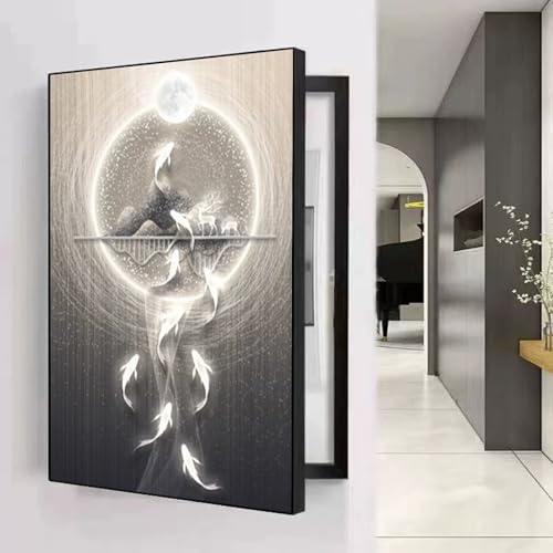 LINGDSWULING Zählerkastenabdeckungen für die Innendekoration Vertikale Zählerkastenabdeckung Wohnzimmer Zähler Box Dekorative Malerei Rahmen Electric Box Cover(D,40x50cm/16x20in) von LINGDSWULING