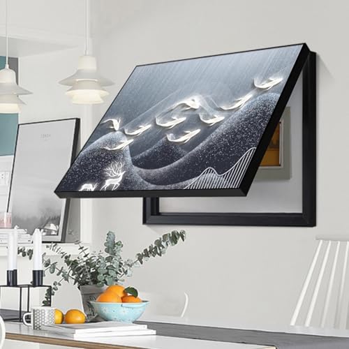 LINGDSWULING Zählerkastenabdeckungen für die Innendekoration Vertikale Zählerkastenabdeckung Wohnzimmer Zähler Box Dekorative Malerei Rahmen Electric Box Cover(E,60x80cm/24x32in) von LINGDSWULING