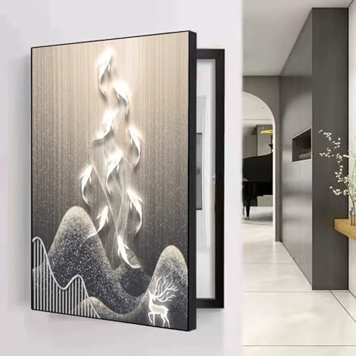 LINGDSWULING Zählerkastenabdeckungen für die Innendekoration Vertikale Zählerkastenabdeckung Wohnzimmer Zähler Box Dekorative Malerei Rahmen Electric Box Cover(F,45x60cm/18x24in) von LINGDSWULING