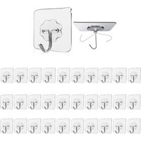 (30 Stück) Transparente Klebehaken, selbstklebende Badezimmer-Wandhaken, Handtuchhalter für Badezimmer, Küche, Decke, zum Aufhängen, Wand, Tür, von LINGHHANG