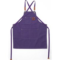 (Lila) Herren-Küchenschürze aus Segeltuch mit 3 Taschen, wasserdichte und verstellbare Schürze für Grill, Restaurant, Garten, Tischler, 78 x 68 cm von LINGHHANG