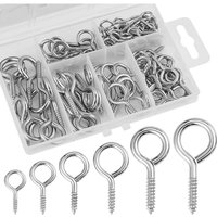 Silber) 100 Stück Schraubösen, kleine Ösen, Ringschrauben, einschraubbare Metallringhaken M4 x 40 mm, M4 x 37 mm, M3 x 30 mm, M3 x 28 mm, M3 x 27 mm, von LINGHHANG